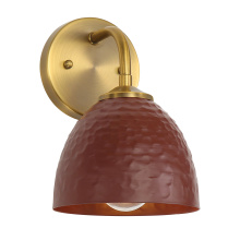 Golden 6950-1W MBS-RC - Golden Lighting Shepard 1-light Wall Sconce in Modern Brass and Russet Clay shade